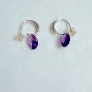 Sterling Silver Earrings with Amethyst Stones